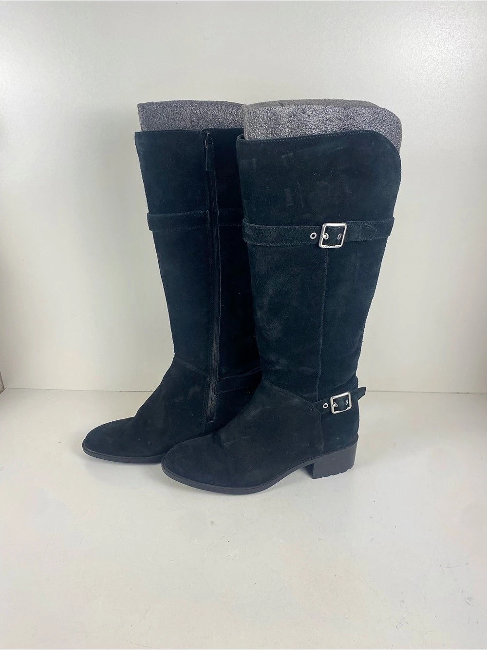 Cole Haan Harrington Grand Black Suede Riding Boots Waterproof Size 8B